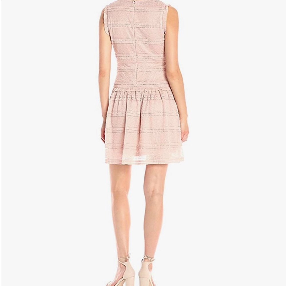 Julia Jordan Dusty Rose Lace Ruffle Sleeveless Dress Size 8 - Picture 3 of 8